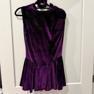 Jerry’s Purple Velvet Figure Skating Dress in Adult L